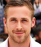 a headshot of ryan gosling's face